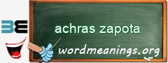 WordMeaning blackboard for achras zapota